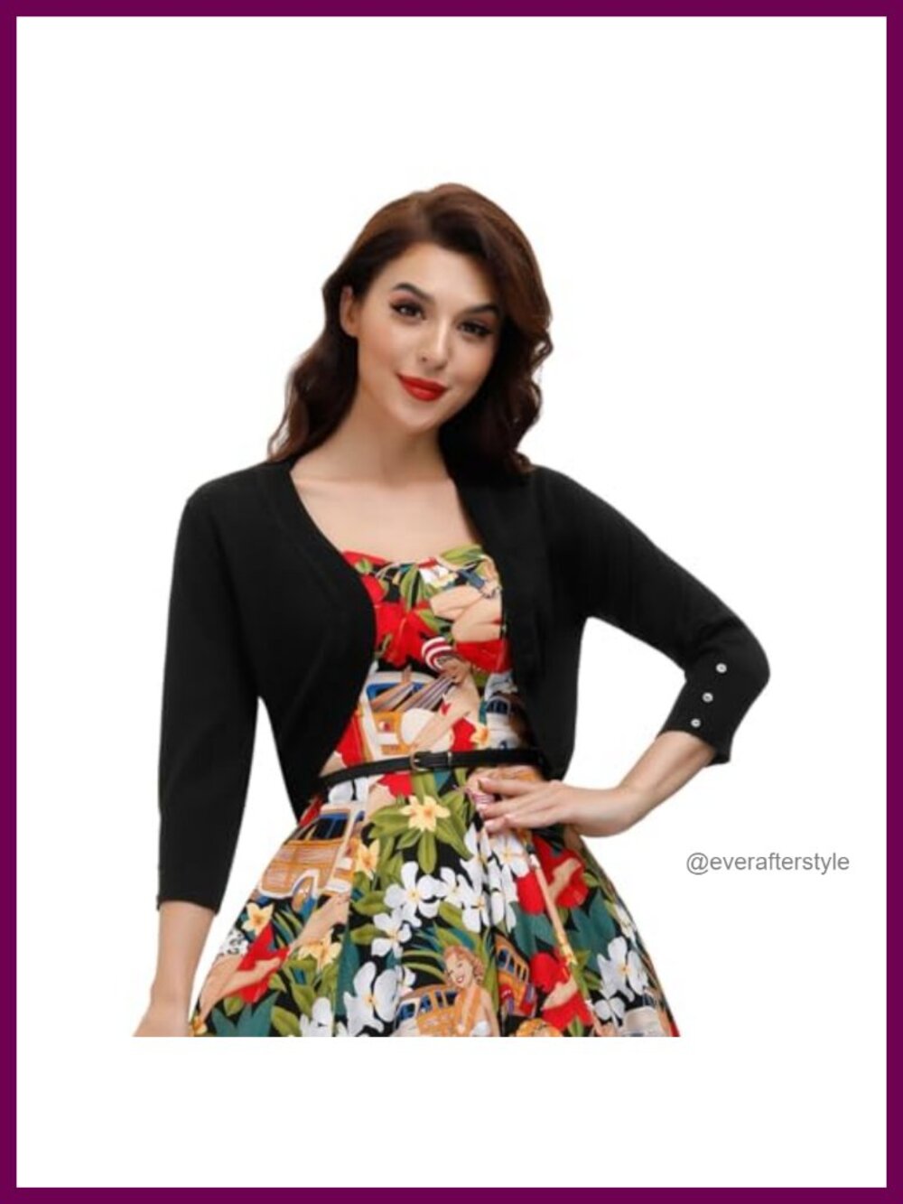 Women's 3/4 Sleeve Bolero Shrug Cardigan Open Front Viscose Knit